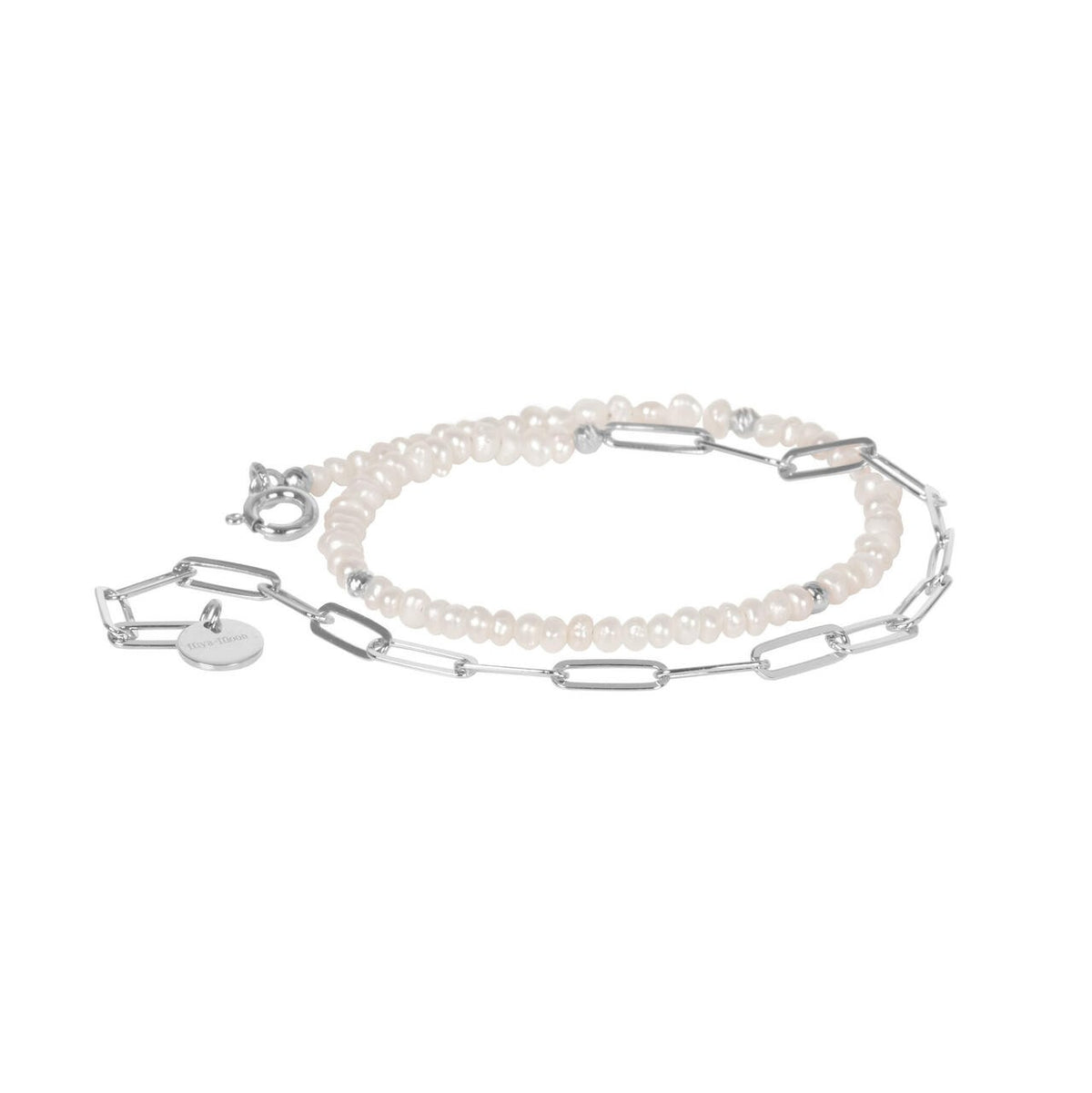 MyaMoon Pearlstring silver pearl bracelet — view 2