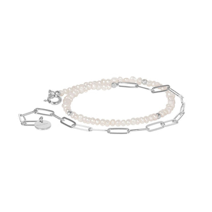 MyaMoon Pearlstring silver pearl bracelet — view 2