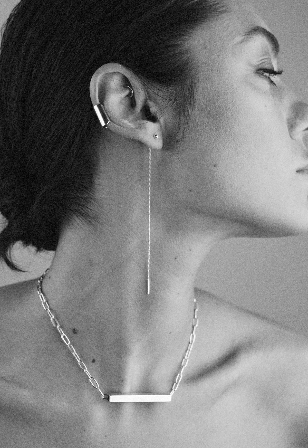 NO MORE Pin Up sterling silver threader earrings — view 2