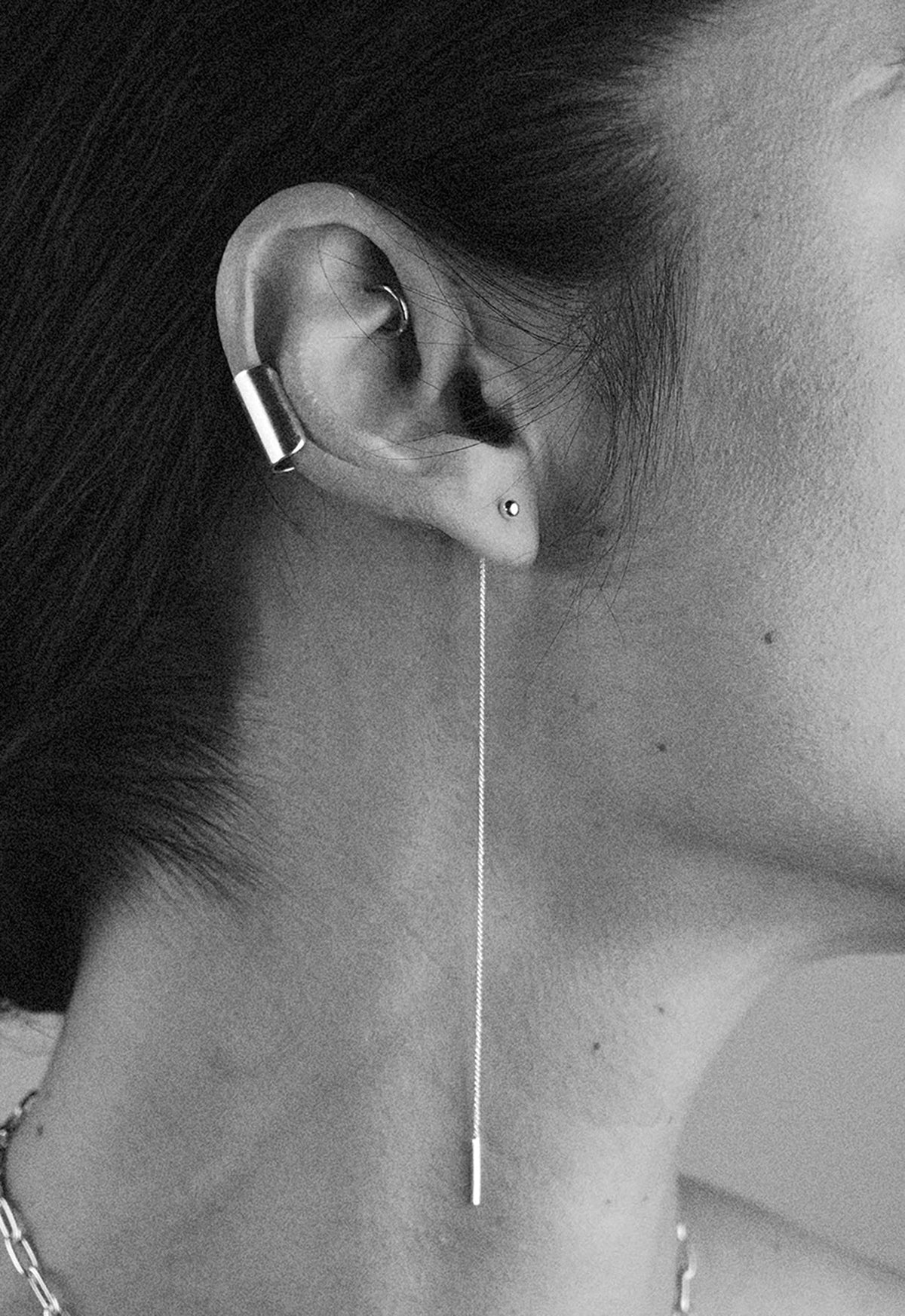 NO MORE Pin Up sterling silver threader earrings