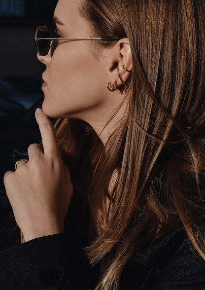 NO MORE Radius gold vermeil drop earrings — view 2