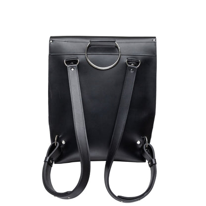 PYKOK Romeo black leather backpack with magnetic closure — view 4