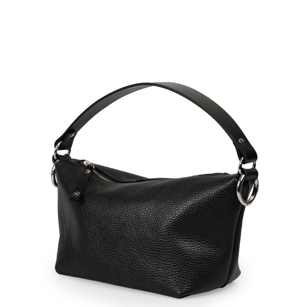 PYKOK Selena soft leather baguette handbag in black — view 6