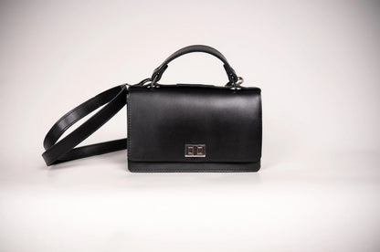 Zelma Kraft small black leather briefcase handbag — view 2