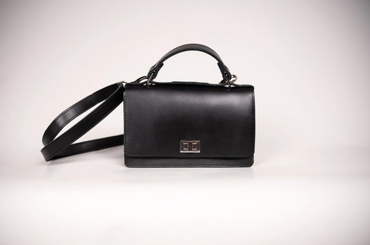 Zelma Kraft small black leather briefcase handbag — view 2