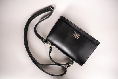 Zelma Kraft small black leather briefcase handbag — view 5