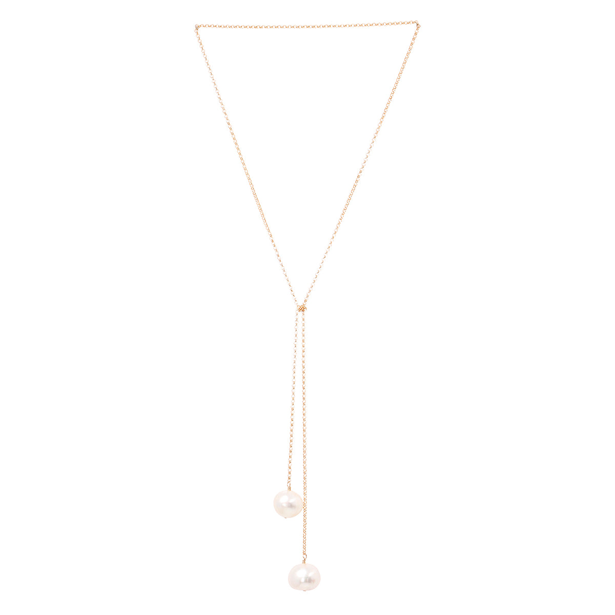 New Vintage by Kriss Tied to Coco silver pearl necklace — view 4