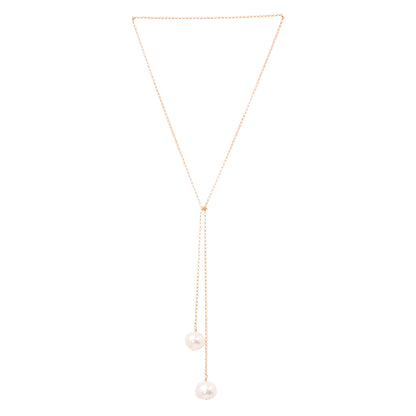 New Vintage by Kriss Tied to Coco silver pearl necklace — view 4