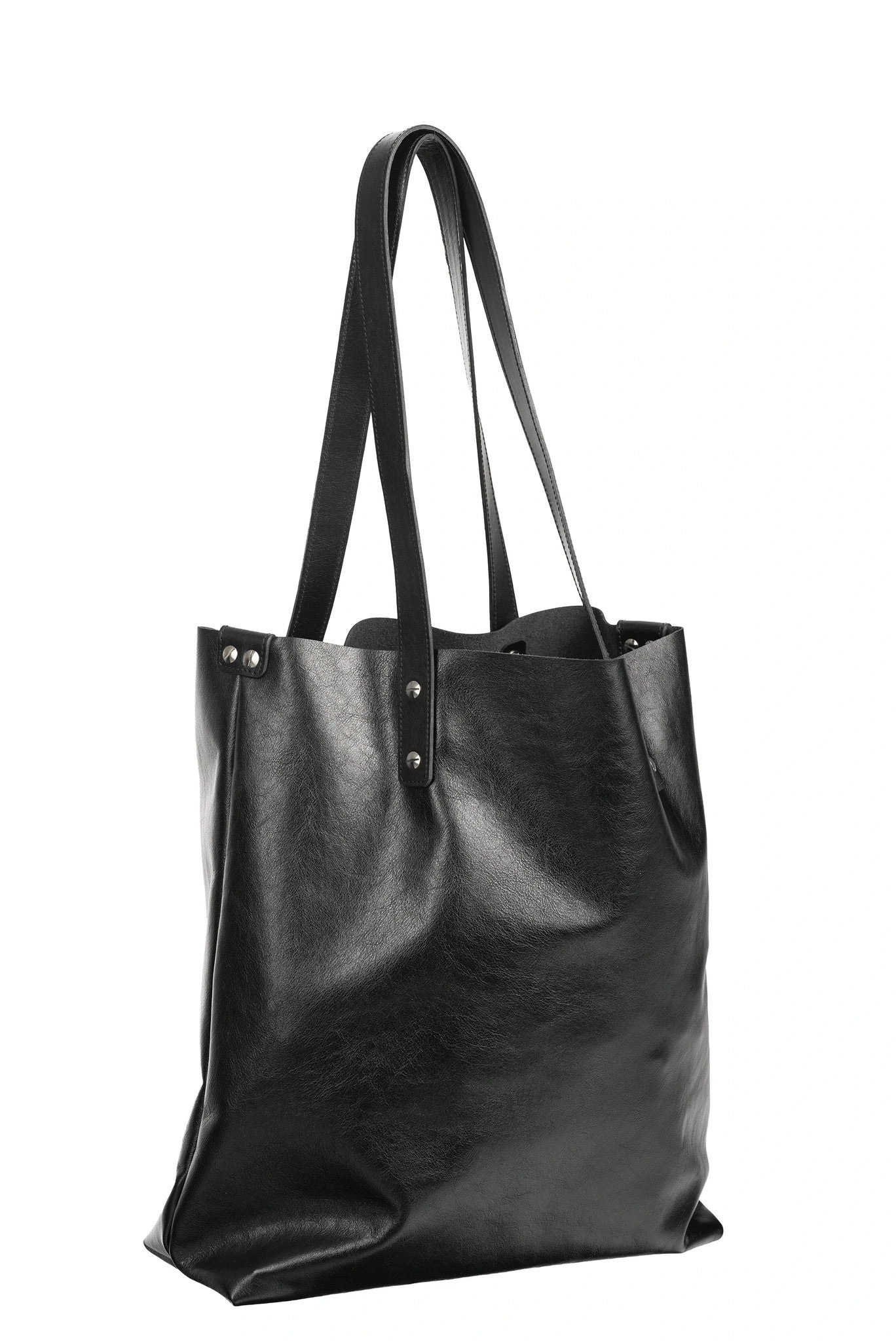 Leather Tote Bag - Black